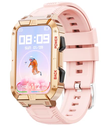 Mingtawn Smartwatch Mujer 1.57 Pulgadas Full Touch, Reloj Fitness con Monitor De Presión Arterial De Frecuencia Cardíaca De Oxígeno En Sangre, Podómetro para Android Ios… Cover