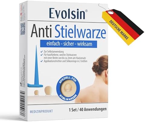 Evolsin® Anti Stielwarze - Stielwarzen Entferner für Hals, Achseln & Körper | Effektiv gegen Stielwarzen, Für Zuhause, Ohne Chemie, Für Hals, Achseln & Körper