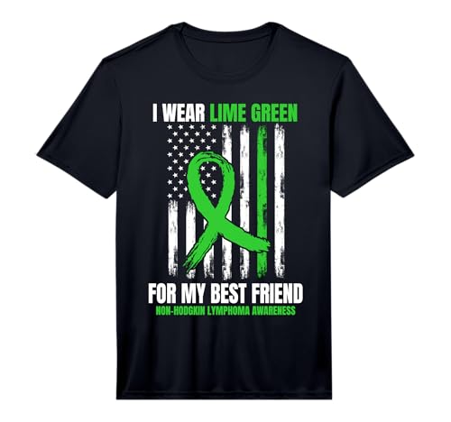 Best Friend Non Hodgkins Lymphoma Cancer Awareness USA Flag Performance T-Shirt