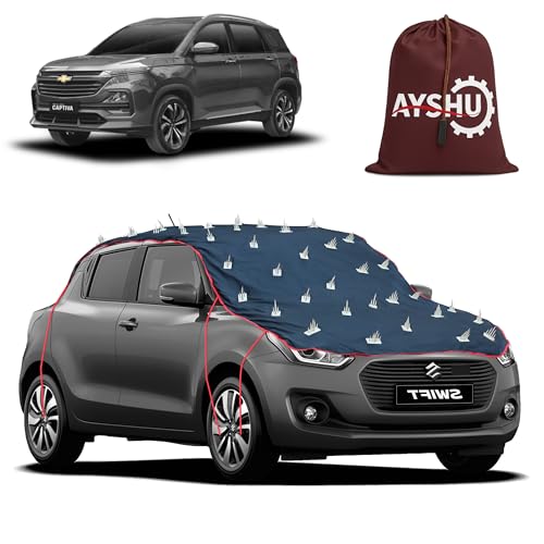 Image of AYSHU Water-Resistant Spike Car Cover for Chevrolet Captiva - Protects from Dogs, Monkeys, Dust, Sunlight & UV - Full Roof Universal Fit