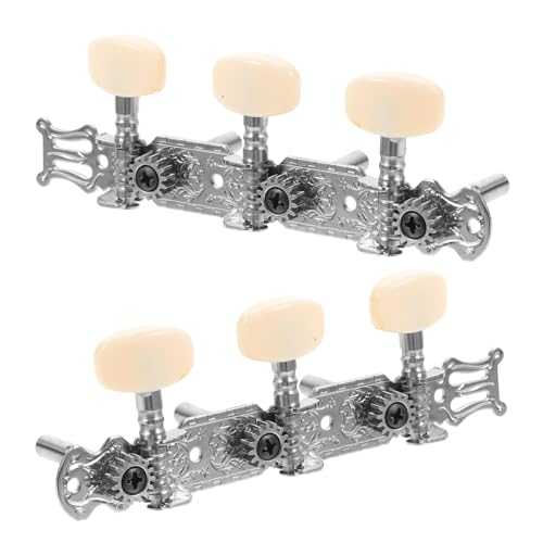 Kisangel Guitar Tuning Pegs Guitar Tuning Peg Gear Set 2pcs Metal Resin Tuner Buttons Random