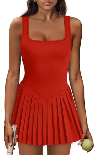 Image of NIASHOT Athletic Dress for Women with Shorts Sleeveless Womens Golf Dress