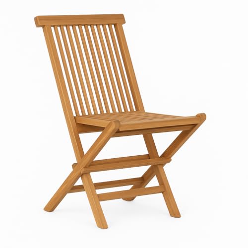 Meubletmoi Chaise de Jardin Pliante en Bois de Teck Massif huilé pour Table de Repas - Extérieur...