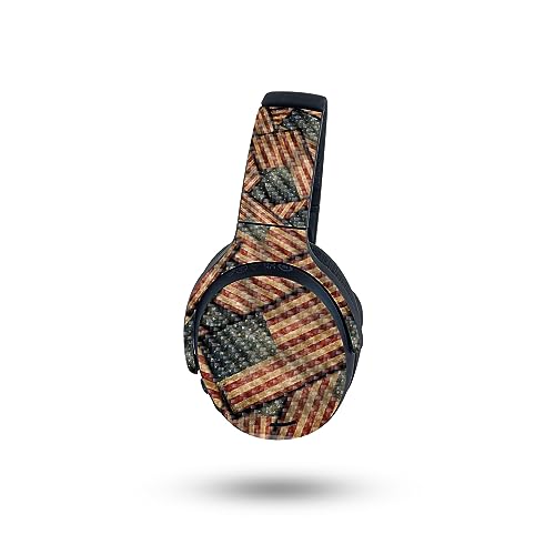 Image of MightySkins Carbon Fiber Skin Compatible with Skullcandy Crusher ANC 2 - Vintage American | Protective, Durable Textured Carbon Fiber Finish | Easy to Apply