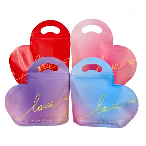 FERENLI 20 Pcs 8.2x8.2 inch Heart-Shaped Gift Bags (Mixed Color)