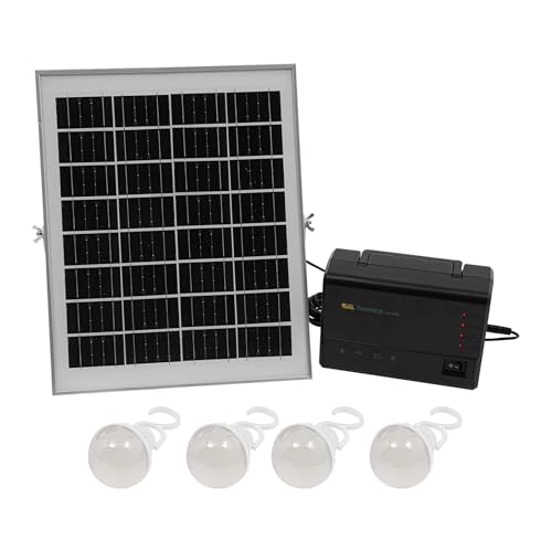 Upgrade Generador Solar Portátil, Generador Solar Portátil con Panel Solar y 4 Bombillas LED, Inversor Solar 12V 4A para Exterior y Camping (Estándar US)