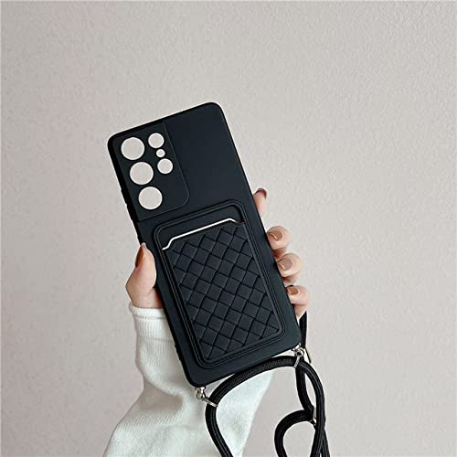 Colar transversal cordão cordão tecido titular capa de telefone para samsung s21 ultra s21 fe s21 pl