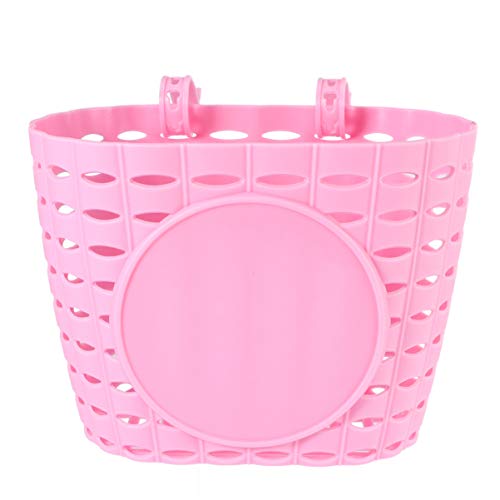 Besportble Kids Bike Basket Plastic Front Handlebar Bicycle Lift Off Baskets For Children Bike Accessories (Pink) Size M #TOP1