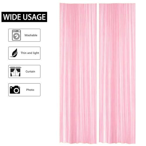 Image of Party Propz Light Pink Net Curtain for Backdrop Decoration with Artificial Ivory Wisteria Flower & Light -9Pcs, Ganpati Decoration Setup for Home, Ganpati Decorations, Varalakshmi Pooja, Janmashtami