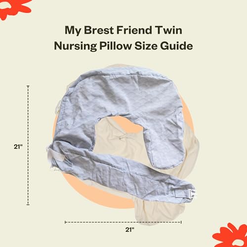 Image of My Brest Friend Twin Nursing Pillow Cover - Slipcovers for Baby - Adjustable Fit, Easy Care, Durable - Original Nursing Pillow Not Included, Horizon