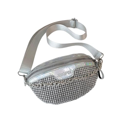 Crossbody Crystal Casual Shiny Handbags Ladies Silver