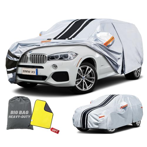 Image of SUV Car Cover Custom Fit for BMW X5 (2007-2026), Waterproof All Weather for Automobiles Full Exterior Cover Rain Sun Snow UV Protector.