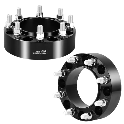 YIZBAP 2PCS 8x170 Hubcentric Wheel Spacers 2 inch 8x170mm Wheel Spacers 124.9mm Hub Bore with 14x1.5 Thread Pitch for 2003-2023 F250 F350 2003-2023 F250 Super Duty F350 Super Duty Excursion