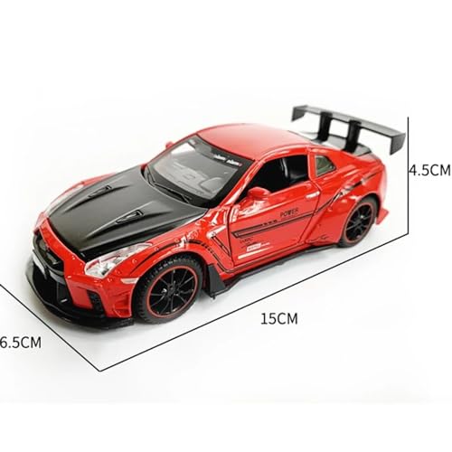 Image of New 1:32 Nessan R35 Diecast Alloy Metal Pull Back Car with Openable Doors Music Sound and Light Vehicle Toy Car for Kids Boys (White)