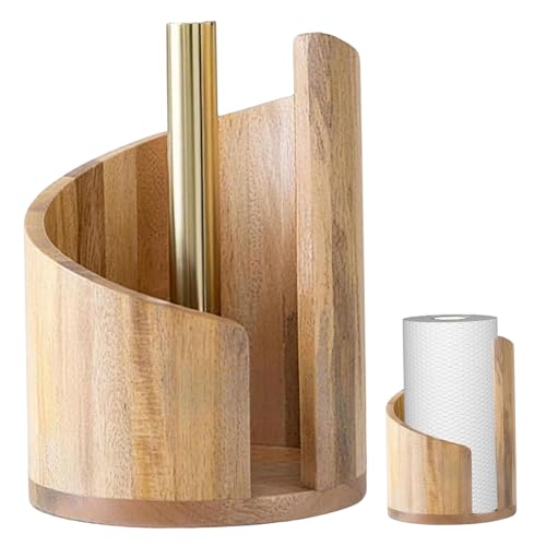 Soporte para papel de cocina de montaña de madera: dile adiós al desorden en la encimera del baño 5