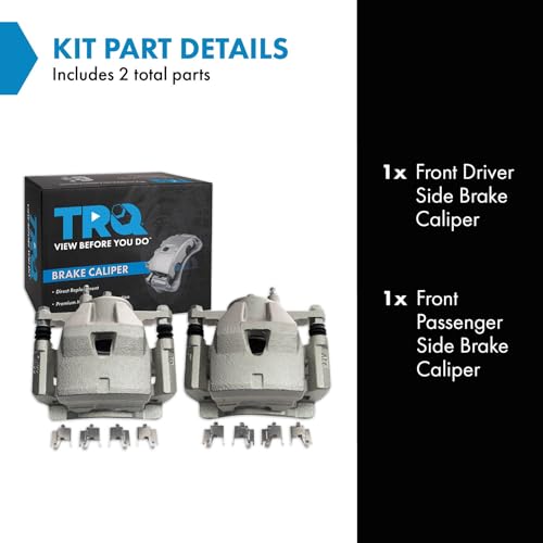 Image of TRQ Front Brake Caliper Set Zinc Coated Brackets Compatible with 2012-2018 Toyota Yaris