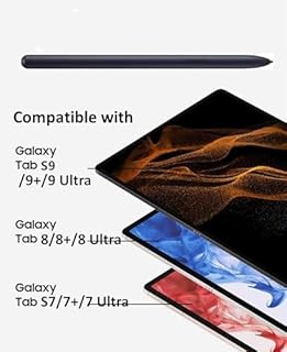 Tab S9 / S8 / S7 S Pen [With-Bluetooth] Replacement for Samsung Galaxy Tab S7 / S8 / S9 Stylus Pen Air Command Touch-Free Control with 5*Tips/Nibs (Black)