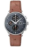 Armband: Leder JUNGHANS Meister Chronoscope Herrenuhr Automatik Braun/Blau 027/4224.02
