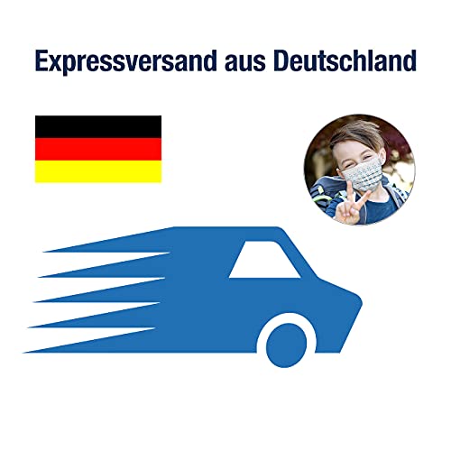 newgen medicals Einwegmasken Kinder: 20er-Set Kinder-Alltags-Masken mit Ohrschlaufen, gemustert (Einwegmasken für Kleine Gesichter, Kindermasken, angenehme) – Bild 3