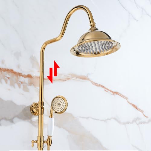Système de douche encastrable laiton or et colonne de douche rétro classique