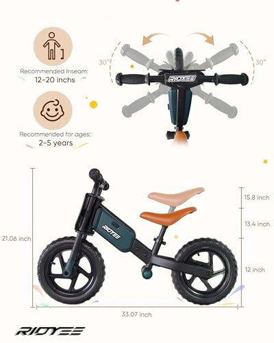 RIDYEE Toddler Balance Bike Cool