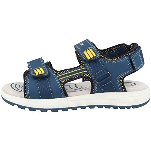 Geox J Sandal Alben Boy D, Sandali Bambini e ragazzi, Blu/Giallo (Avio/Dk Yellow), 28 EU