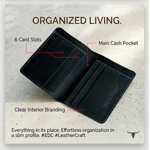 Image of URBAN FOREST Joe Vintage Black Leather Wallet for Men