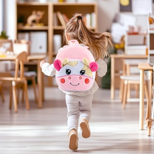Image of Frantic Cute Backpack for Nursery Children Soft Plush Velvet Cartoon Animal Plush Preschool Mini Travel Bags for Baby Girl & Baby Boy Ideal for Girls, Boys & Toddlers, 2-5 Years