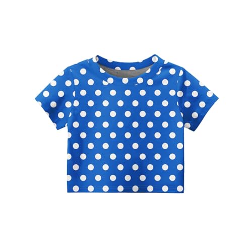 Girls' Polka Dot Crop Tops Short Sleeve Crew Neck Casual Summer Tee Shirts3