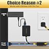 AGVEE 6.6ft Dual USB Power Adapter for Fire TV Stick (FireStick), Roku Chromecast Streaming TV Sticks, USB TV LED Light Strips | Eliminate Clutter | Cable Management Solution, Black