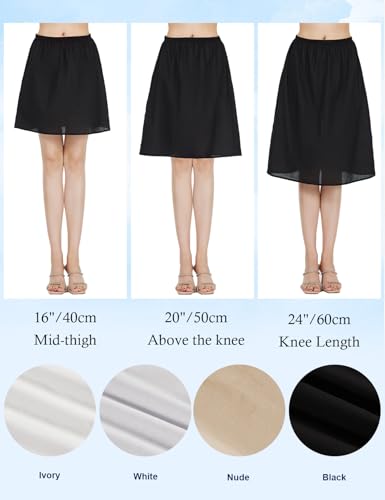 Image of BEAUTELICATE Womens Half Slip 100% Cotton Vintage Underskirt in 3 Lengths