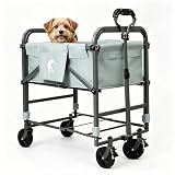 Aptliton Erhöhte Badewanne für Hunde und Katzen, 4 Universalräder mit 2 Bremsen, höhenverstellbar, rutschfest, wasserdicht, Filter für Haare und Abflussschlauch, Tiere ≤ 15 kg