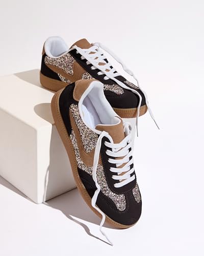 Makers Shoes Mel Women’s Metallic Sneakers, Lace-Up Comfort Shoes, Durable Gum Sole, Casual Style, Lightweight Design, Everyday Fashion Footwear2