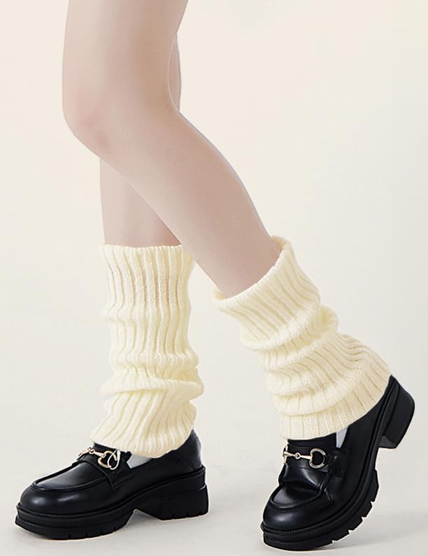 80s Party Leg Warmers For Women Girls Junior Neon Knit Ribbed Crochet Slouch Socks Dance Party Sports Yoga