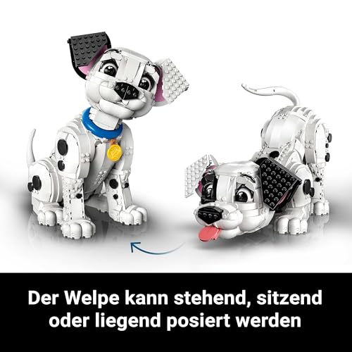 LEGO ǀ Disney Welpe aus 101 Dalmatiner - Individuell gestalltbares Bauset für Erwachsene - Verwandelbar in 6 süße Hunde mit drehbarem Kopf und Schwanz - DIY Deko - Geschenkidee für Fans - 43269