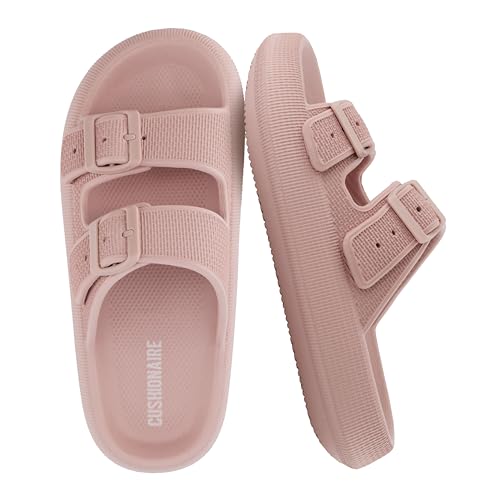 Image of CUSHIONAIRE Fame Pillow Recovery Sandals for Women, Adjustable Double Buckle Waterproof EVA Cloud Slides for Women