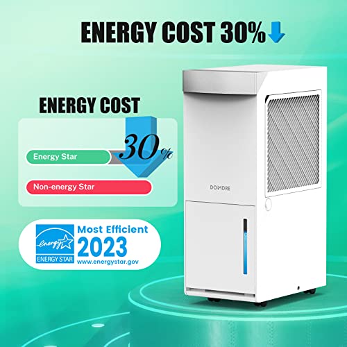 Domdre 4,500 Sq.ft Energy Star Dehumidifier For Basement With Reusable Air Filter, 50 Pint Dehumidifiers For Home Large Room With Continuous Custom Comfort Modes #TOP6