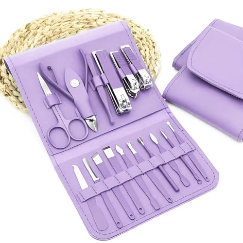Image of Premium Nail Clipper Kit - Stainless Steel Manicure & Pedicure Set - Nail Care Tools for Hand & Feet - Includes Clippers, Cuticle Trimmers, File, Tweezers for Facial, Hand & Foot Care