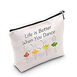 JNIAP Dancer Gift Dance Lover Gift Life Is Better When You Dance Makeup Bag Travel Toiletry Cosmetic