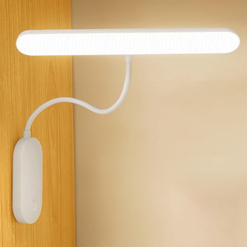 Aplique de pared LED regulable blanco con mando a distancia recargable USB pack de 2 7