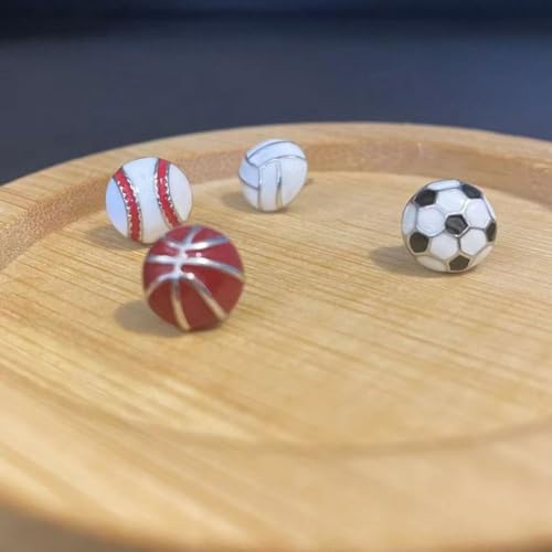 Sports Earrings,Soccer Football Volleyball Stud for Women Men Mom Birthday Jewelry Stuff Mothers Day Gifts4