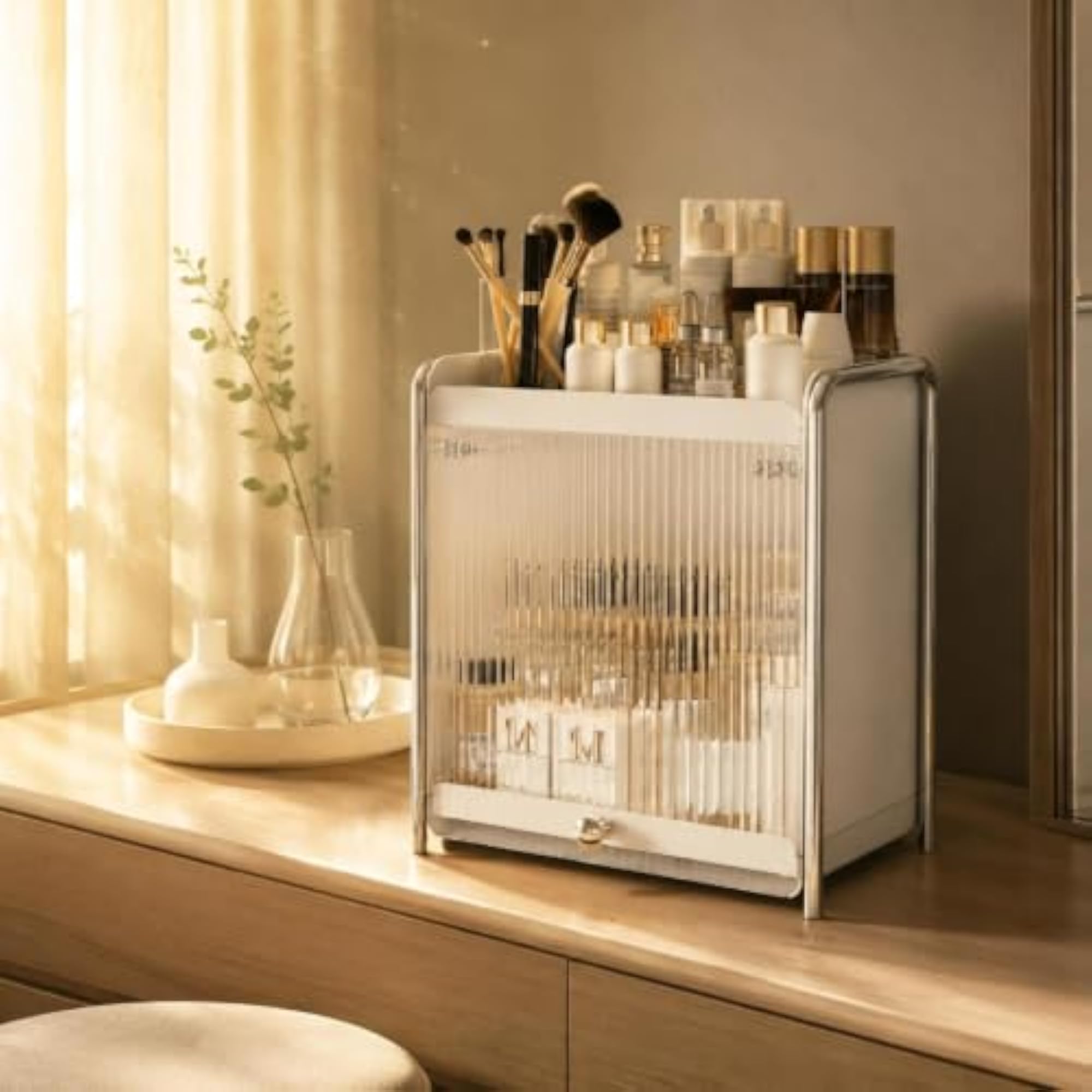 Dustproof Detachable Makeup Organizer Box in Luxury Style