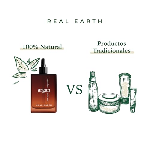 Real Earth Stories Arganöl und natürlich kaltgepresst für Haare, Nägel, Bart, Dehnungsstreifen und Anti-Verlust-Behandlung 100% rein. 100 ml (Packung von 1)