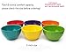 KX-WARE Melamine Fluted Bowls Set with Lids - 6pcs 15 oz Cereal/Prep Bowls, 6 Assorted Color | Break-resistant 100% Melamine Bowls and Plastic Lids | Dishwasher Safe, BPA Free