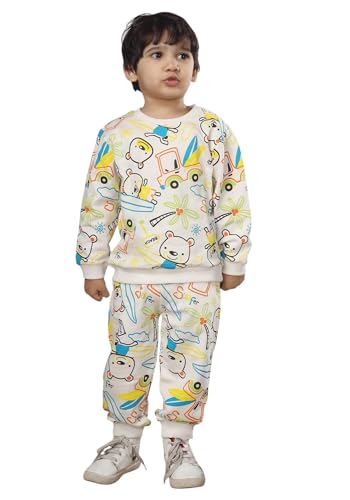 Image of POLKA TOTS 100% Cotton Co-Ord Joggers for Kids | Trendy Sweatshirt & Joggers Set | All Season Wear for Kids, Toddler & Newborn | Soft & Breathable Dress for Boys & Girls | from 6 Months to 8 Years