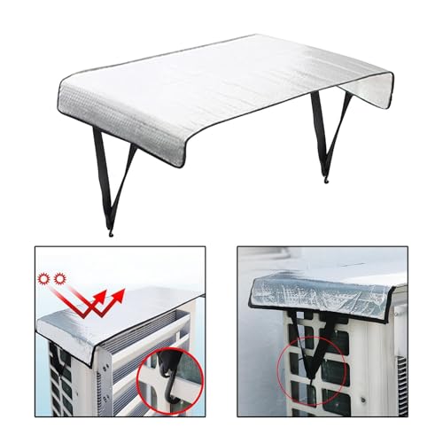 Image of AC Outdoor Unit Protector, 95x46cm Aluminum Film Cover for AC Compressor, Weather-Resistant AC Outdoor Unit Cover, Protection from Sunlight Dust and Rain