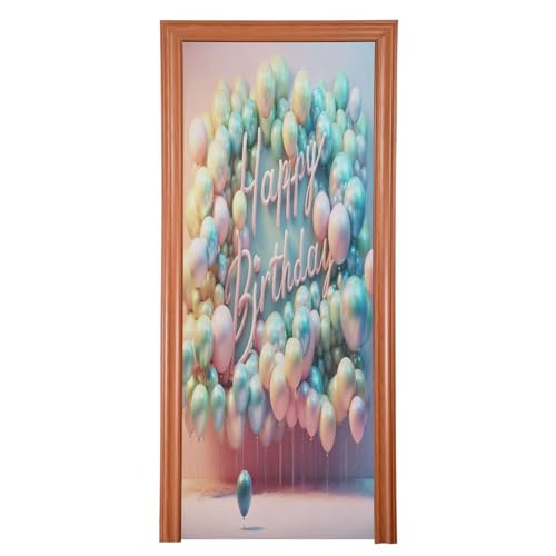 FLildon Birthday Theme Door Cover Decoration, Party Accessory Porch Decor for Festive Ornament Room Door Covers 32 x 79 Inch