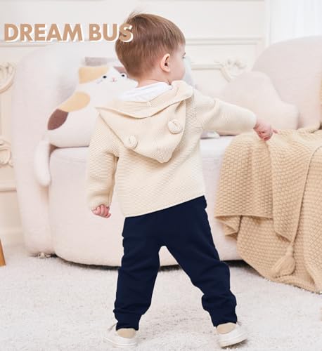 DREAM BUS Pack of 3 Toddler Jogger Pants with Pocket Toddler Boy Sweatpants Baby Boy Pants Infant Newborn Leggings3