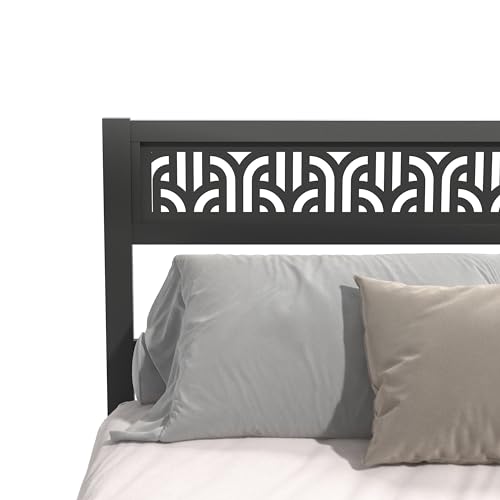 Galano Calico Full Size Metal Platform Bed Frame with Steel Slat Support - Easy Assembly, No Box Spring Needed, Black