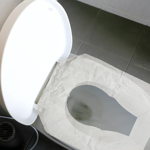 Fundas para asiento de inodoro de papel biodegradable protector higiénico beige 200 unidades 5